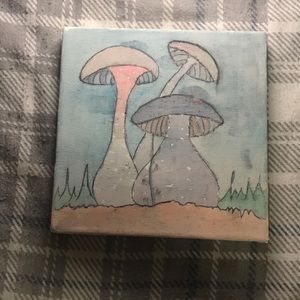 Colorful mushroom painting, handmade.
